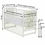Set mobilier pentru copii, Qmini: Patut din lemn de pin cu roti, cu laterala culisanta si somiera reglabila in 3 trepte, Timmi Heart, 120x60 cm + Saltea cocos-burete-cocos, 12 cm + Comoda cu masuta de infasat, Alb - 3