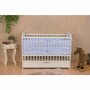 Set mobilier pentru copii, Qmini: Patut din lemn de pin si MDF cu roti, cu sertar cu capac si somiera reglabila in 3 trepte, Timmi Heart, 120x60 cm + Saltea cocos-burete-cocos, 8 cm + Comoda cu masuta de infasat, Alb - 12