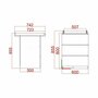 Set mobilier pentru copii, Qmini: Patut din lemn de pin si MDF cu roti, cu sertar cu capac si somiera reglabila in 3 trepte, Timmi Heart, 120x60 cm + Saltea cocos-burete-cocos, 8 cm + Comoda cu masuta de infasat, Alb - 31
