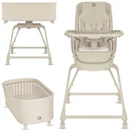 Set multifunctional cu patut, sezlong si scaun de masa, Lionelo, Maddie, Functie 360, Pliere rapida, Roti incluse, Reglaj pentru sezut si suportul de picioare, Husa detasabila, lavabila, 0-36 luni, Pana la 15 kg, Bej