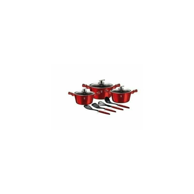 Berlinger haus - set oale si cratite marmorate, 10 piese, din aluminiu forjat, burgundy collection, , bh 6150