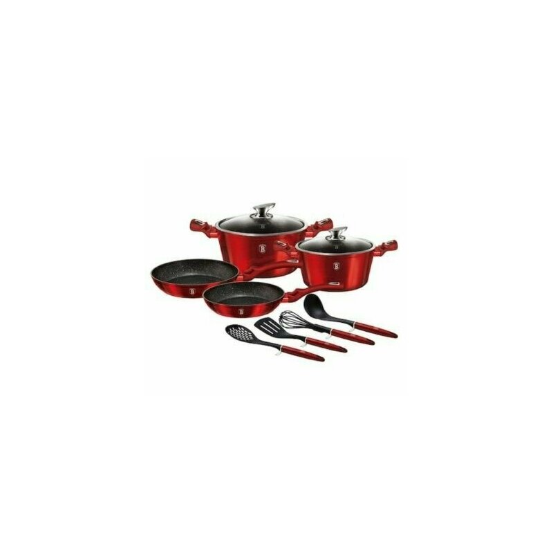 Berlinger haus - set oale si tigai marmorate, 10 piese, din aluminiu forjat, burgundy collection, , bh 6141