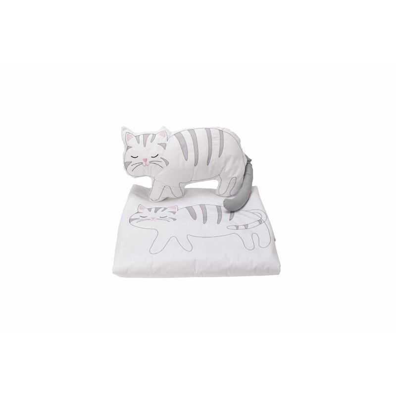 Somnart - set pãturicã 100x110 cm brodatã + pernã pisica