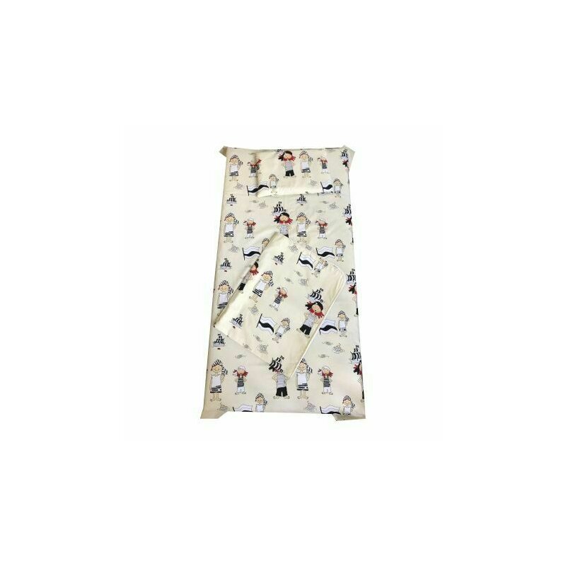 Deseda - set paturica bebe cu cearsaf si pernuta pt pat 120x60 cm pirati