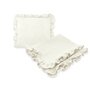 Set paturica si perna, MimiNu, Cu fata de perna inclusa Din muselina bumbac certificat Oeko Tex Standard 100, Perna 30x35cm, Paturica 60x70cm, Cu volane, Cream - 1