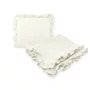 Set paturica si perna, MimiNu, Cu fata de perna inclusa Din muselina bumbac certificat Oeko Tex Standard 100, Perna 30x35cm, Paturica 60x70cm, Cu volane, Cream - 1
