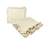 Set paturica si perna, MimiNu, Cu fata de perna inclusa, Din muselina bumbac certificat Oeko Tex Standard 100, Perna 30x35cm, Paturica 60x70cm, Cu volane, Warm beige