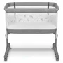 Set patut co-sleeper, Lionelo, Aurora, cu leganare si setare unghiulara, 3 in 1, 85x60x66 cm, Gri + 2 cearceafuri cu elastic, Qmini, din bumbac certificat Oeko Tex, Alb & Gri - 9