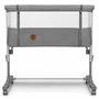 Set patut co-sleeper, Lionelo, Aurora, cu leganare si setare unghiulara, 3 in 1, 85x60x66 cm, Gri + 2 cearceafuri cu elastic, Qmini, din bumbac certificat Oeko Tex, Alb & Gri - 10
