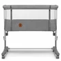 Set patut co-sleeper, Lionelo, Aurora, cu leganare si setare unghiulara, 3 in 1, 85x60x66 cm, Gri + 2 cearceafuri cu elastic, Qmini, din bumbac certificat Oeko Tex, Alb & Gri - 15
