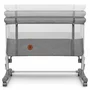 Set patut co-sleeper, Lionelo, Aurora, cu leganare si setare unghiulara, 3 in 1, 85x60x66 cm, Gri + 2 cearceafuri cu elastic, Qmini, din bumbac certificat Oeko Tex, Alb & Gri - 16