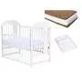 Set Patut din lemn 120x60 cm, Saltea Cocos Confort 120x60 cm si Protectie impermeabila Qmini - 1