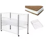 Set Patut din lemn cu laterala culisanta, Saltea Cocos Confort II si Protectie impermeabila Qmini - 1