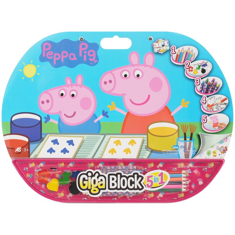 AS - Set Giga block , Peppa Pig , 5 in 1, Pentru desen