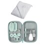 Set pentru igiena, Philips Avent: Aspirator nazal, Periuta de dinti pentru deget, Forfecuta, Unghiera, Pile, Pieptan si perie par +  Prosop de baie din bumbac, Qmini, 80x80 cm, Gri - 1