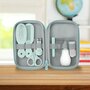 Set pentru igiena, Philips Avent: Aspirator nazal, Periuta de dinti pentru deget, Forfecuta, Unghiera, Pile, Pieptan si perie par +  Prosop de baie din bumbac, Qmini, 80x80 cm, Gri - 9