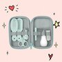 Set pentru igiena, Philips Avent: Aspirator nazal, Periuta de dinti pentru deget, Forfecuta, Unghiera, Pile, Pieptan si perie par +  Prosop de baie din bumbac, Qmini, 80x80 cm, Gri - 10