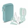 Set pentru igiena, Philips Avent: Aspirator nazal, Periuta de dinti pentru deget, Forfecuta, Unghiera, Pile, Pieptan si perie par +  Prosop de baie din bumbac, Qmini, 80x80 cm, Gri - 22