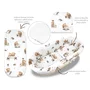 Set pentru landou/cosulet, MimiNu, Cu protectie, saltea si pernuta, Din bumbac certificat Oeko Tex Standard 100, Tedy bear dreams beige - 2