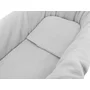 Set pentru landou/cosulet, Qmini, Cu protectie, pilota, saltea, pernuta, Din muselina dubla, Material certificat Oeko Tex Standard 100, Grey - 3