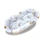 Set pentru landou/cosulet, Qmini, Cu protectie, saltea si pernuta, Din bumbac certificat Oeko Tex Standard 100, Sky Adventure - 1