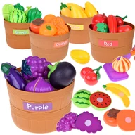 Set pentru sortat, Cu legume si fructe din plastic si cu velcro
