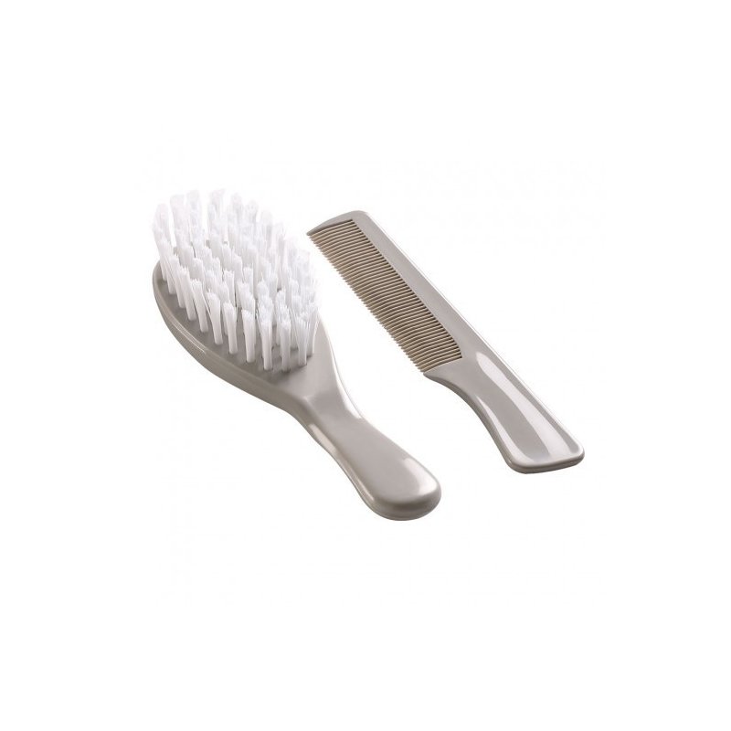 Thermobaby - set perie si pieptan pentru bebelusi gri