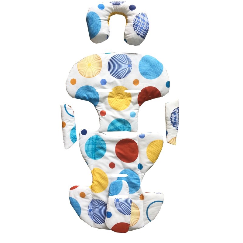 Deseda - set perne din bumbac pentru scaun auto copii si bebelusi deluxe-buline colorate