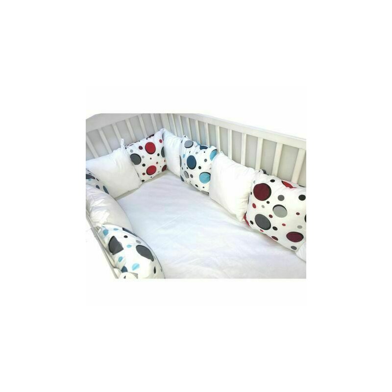 Deseda - set pernute pufoase aparatori laterale protectii pat 120x60 cm cerculete