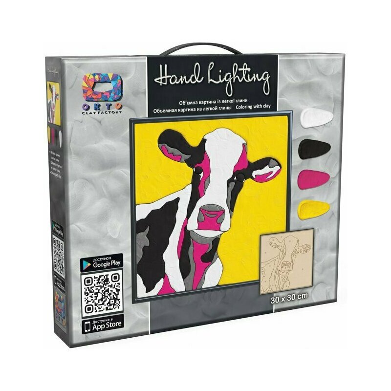 Set pictura 3d cu argila usoara, 30*30cm - cow