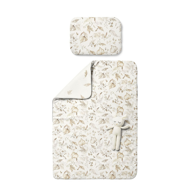 Set pilota 75 x 100 cm si perna 30 x 40 cm pentru copii, bumbac premium si umplutura hipoalergenica babysoft, fata dubla, boho
