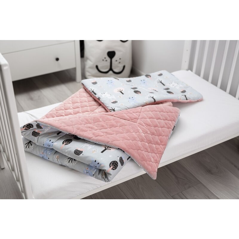 Sensillo - set plapuma si perna 130x100cm/60x40 cm karo plus jeleuri