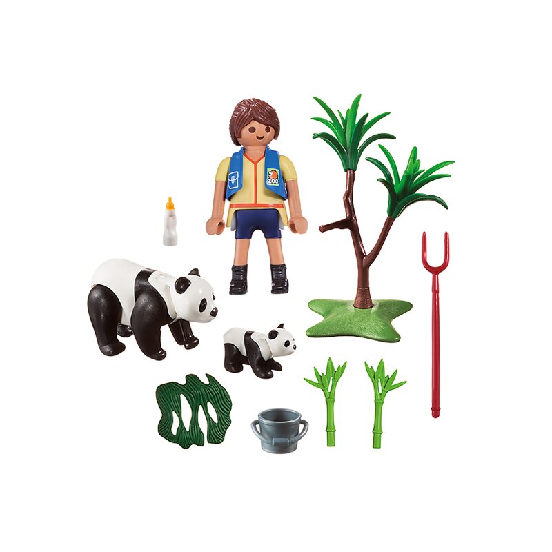 Playmobil - set figurine ursuleti panda , city life , set portabil
