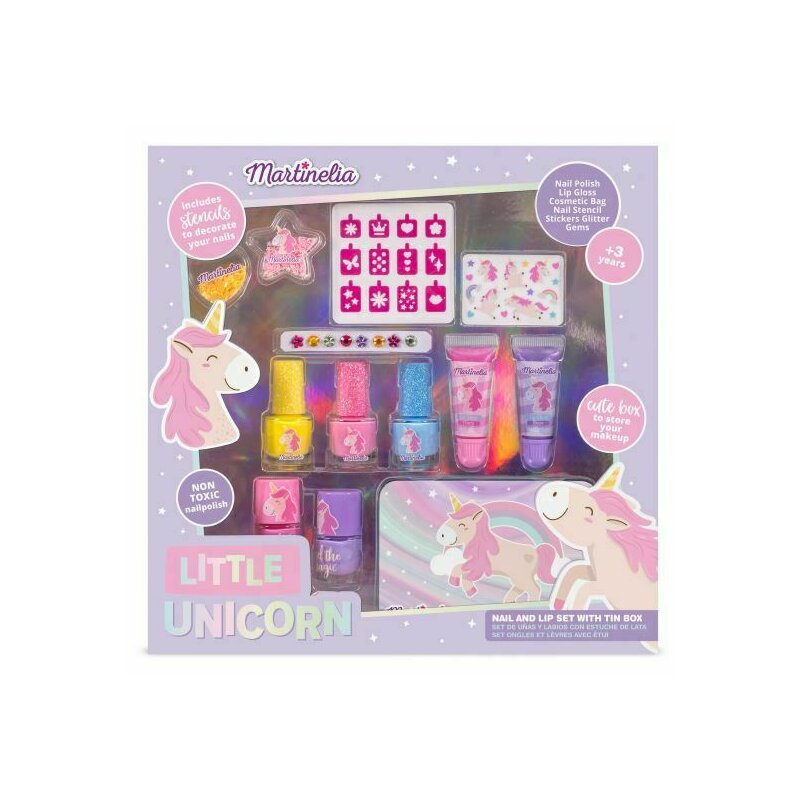 Martinelia - set produse cosmetice pentru copii little unicorn beauty tin box 24145