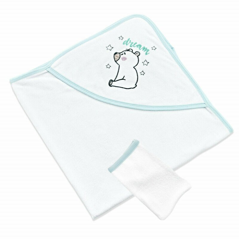 Babyjem - set prosop cu capison si manusa de baie pentru copii (culoare: gri)