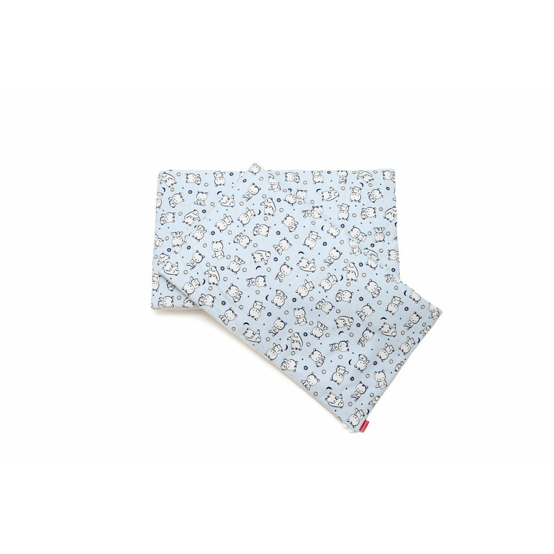 Set protectii patut baby bear albastru, din bumbac, 63x127 cm