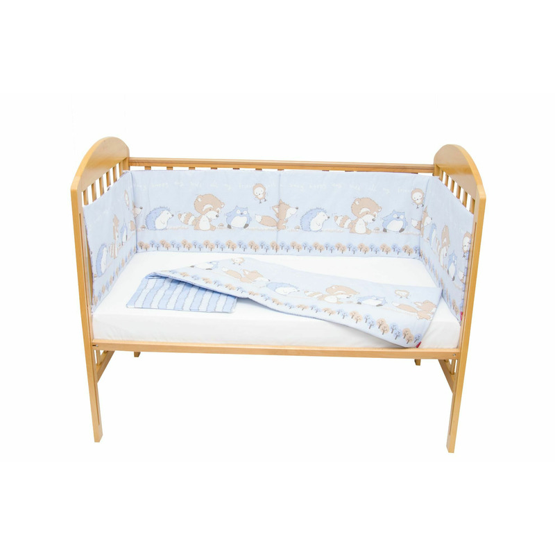 Set protectii patut odette blue, din bumbac , 60x120 cm