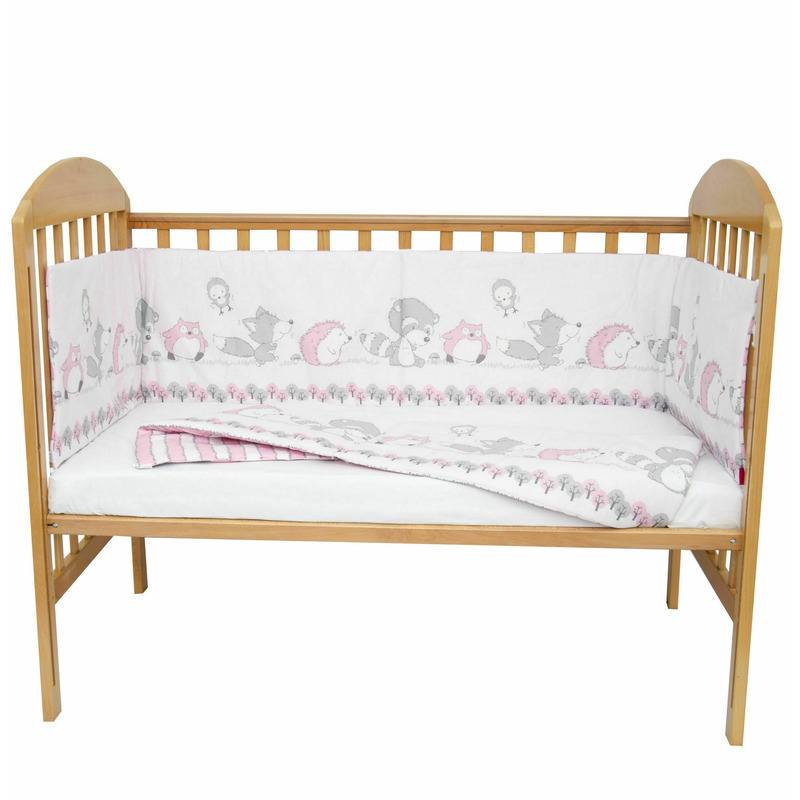 Set protectii patut odette pink, din bumbac, 50x100 cm