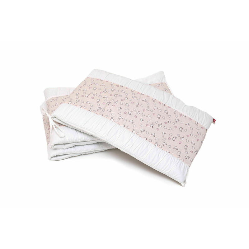 Set protectii patut pink ducks, din bumbac, 70x120 cm