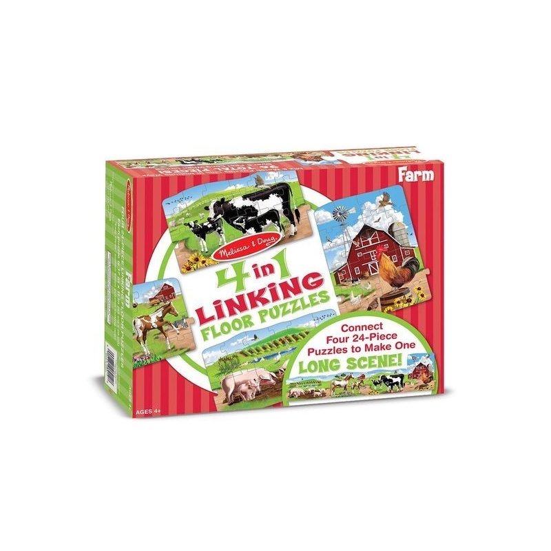 Melissa & Doug - Set Puzzle Podea Conectabile Ferma