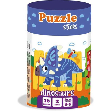 Roter Kafer - Puzzle animale Dinozauri Din betisoare Puzzle Copii, piese 16