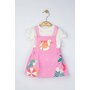 Tongs baby - Set rochita din muselina cu tricou cu bulinute pentru fetite,  (Culoare: Roz, Marime: 9-12 luni) - 1