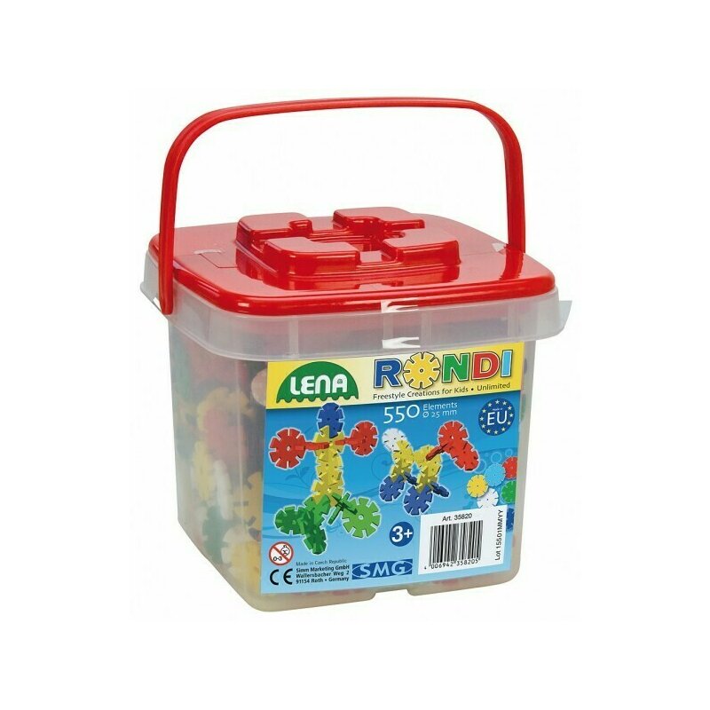 Lena - set de constructie rondi in galeata 550 piese mici