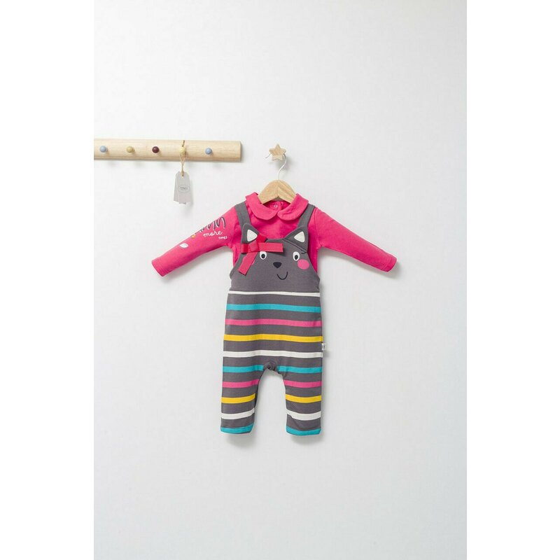 Tongs baby - set salopeta cu bluzita pentru bebelusi colorful autum, (culoare: gri, marime: 9-12 luni)