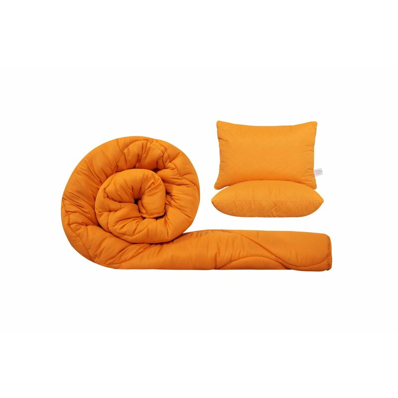 Somnart - Set gama Coral, Pilota 200x220 cm si 2 perne 50x70 cm Orange