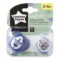 Tommee Tippee - Set suzete ortodontice Anytime, 0-6 luni, 2 buc, Girafa albastra