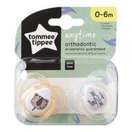 Tommee Tippee - Set suzete ortodontice Anytime, 0-6 luni, 2 buc, Tigrut portocaliu