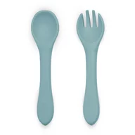 Set tacamuri, Petite&Mars, Take&Match, Din silicon, Forma ergonomica, Delicate cu gingiile, Adecvate pentru masina de spalat vase, Fara BPA, 6 luni+, Frosted Sky, Albastru