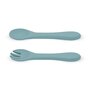 Set tacamuri, Petite&Mars, Take&Match, Din silicon, Forma ergonomica, Delicate cu gingiile, Adecvate pentru masina de spalat vase, Fara BPA, 6 luni+, Frosted Sky, Albastru - 3
