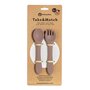 Set tacamuri, Petite&Mars, Take&Match, Din silicon, Forma ergonomica, Delicate cu gingiile, Adecvate pentru masina de spalat vase, Fara BPA, 6 luni+, Velvet Latte, Maro pudrat - 2